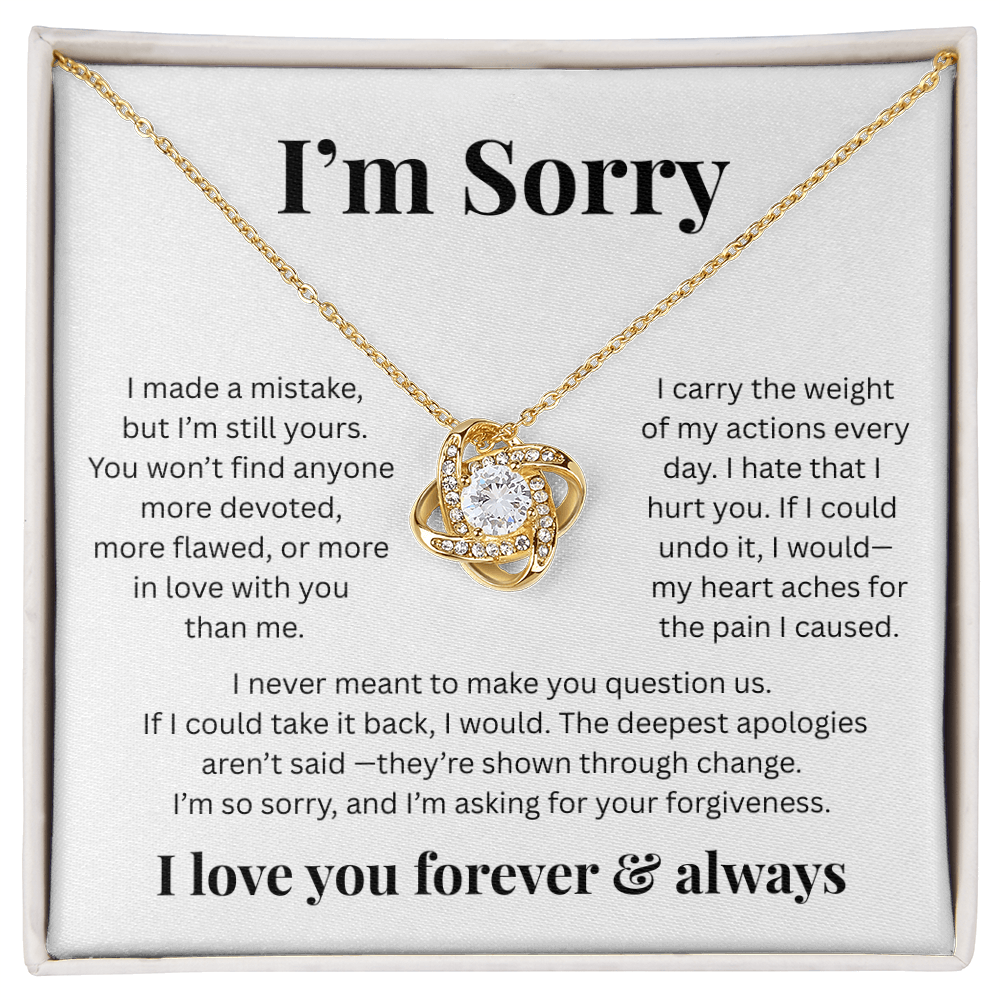 Apologies Love Knot Necklace - Romantic Jewelry Gift for Her