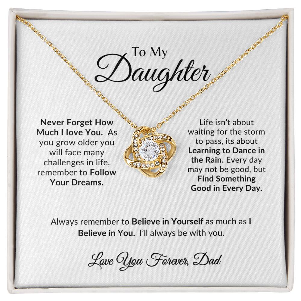 I Love You Forever | Daughter Necklace-Love Knot