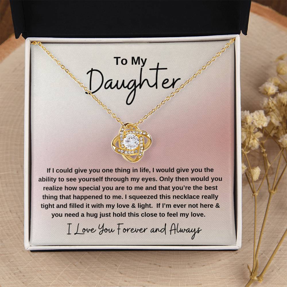 Gift for Daughter | I Love You Forever & Always - Love Knot Necklace