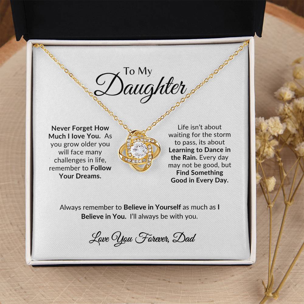 I Love You Forever | Daughter Necklace-Love Knot