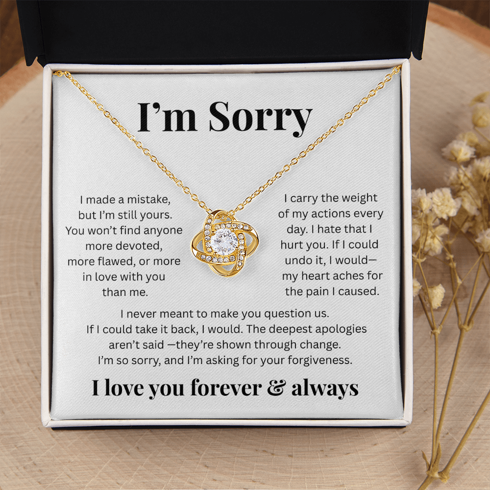 Apologies Love Knot Necklace - Romantic Jewelry Gift for Her