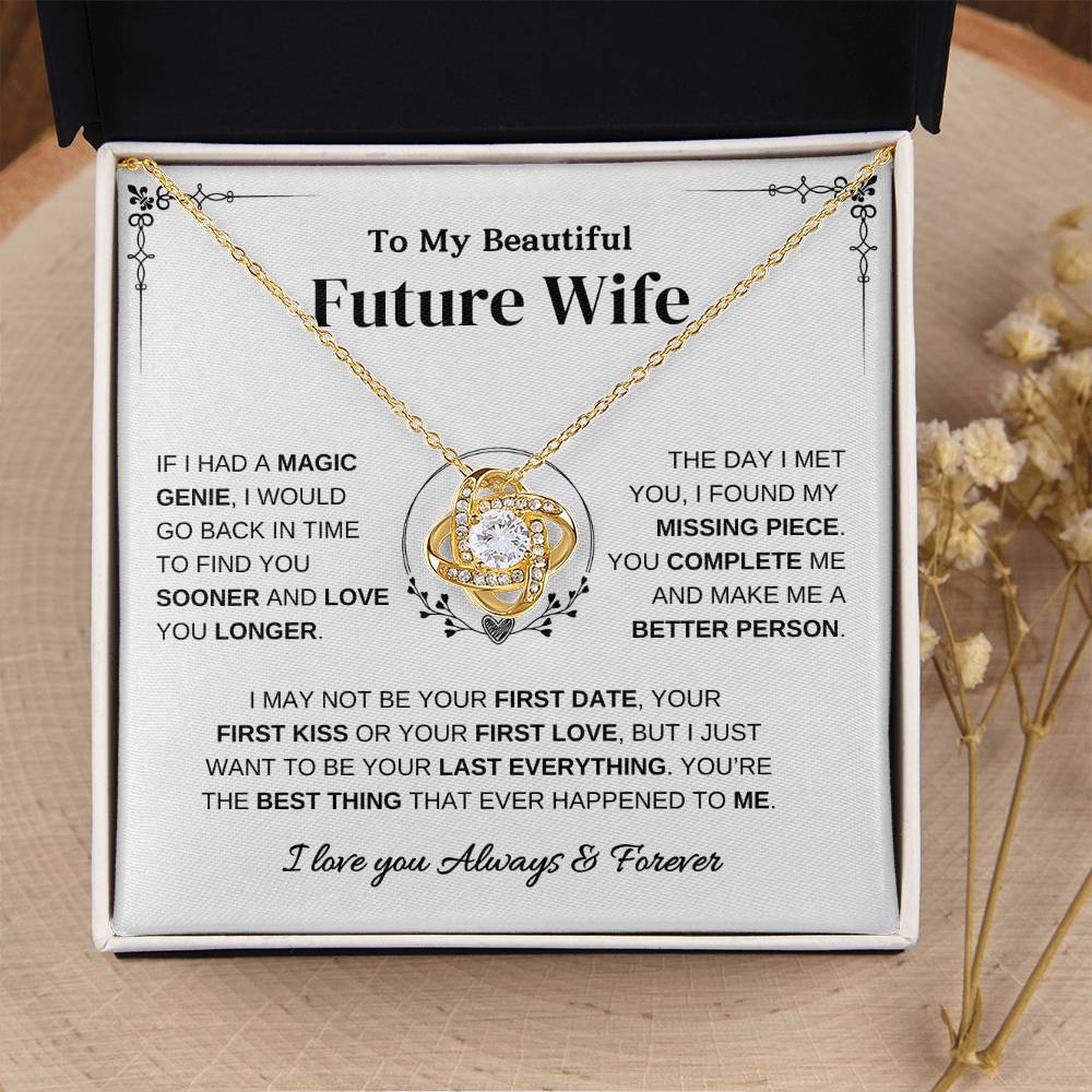 To My Beautiful Future Wife - Love Knot Necklace