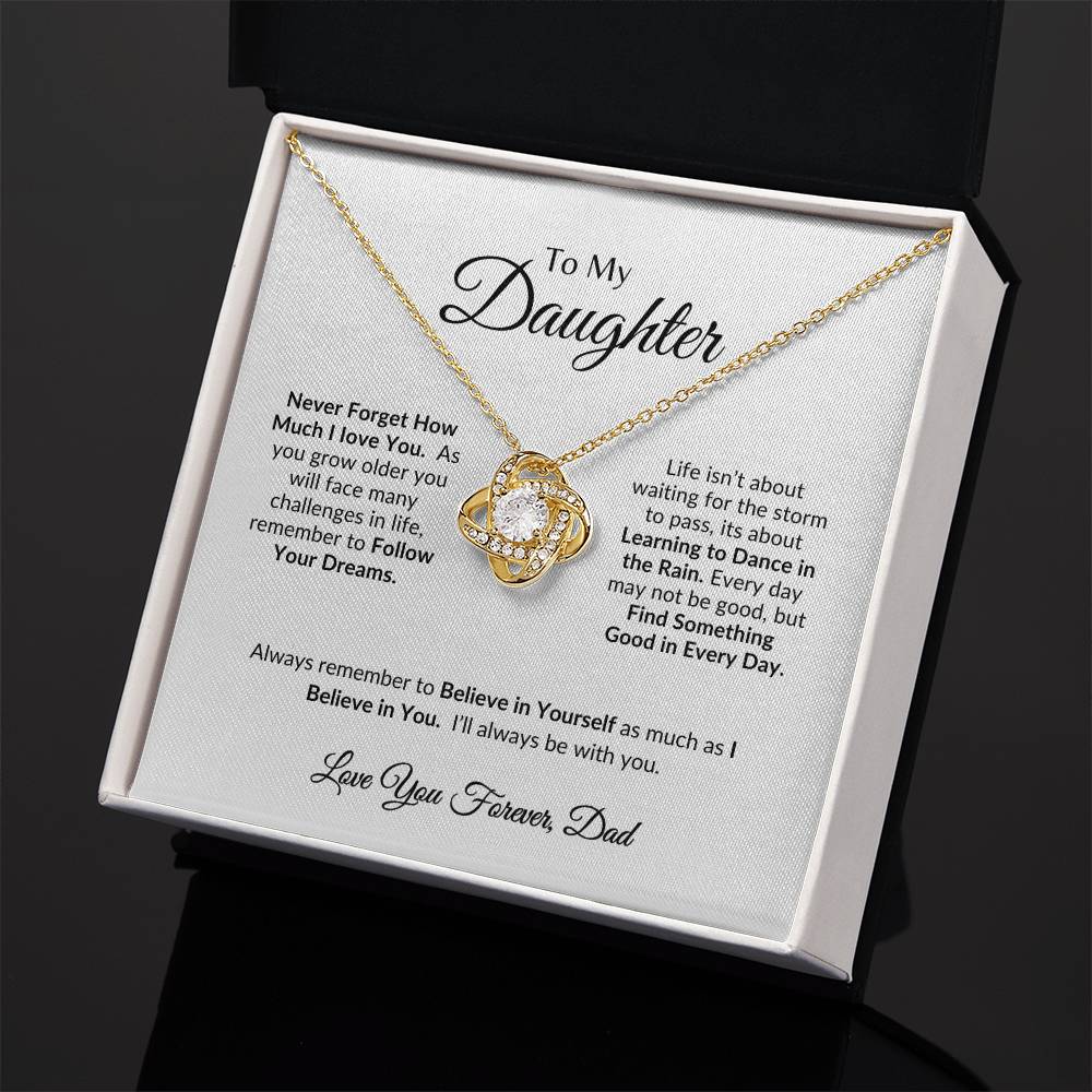I Love You Forever | Daughter Necklace-Love Knot