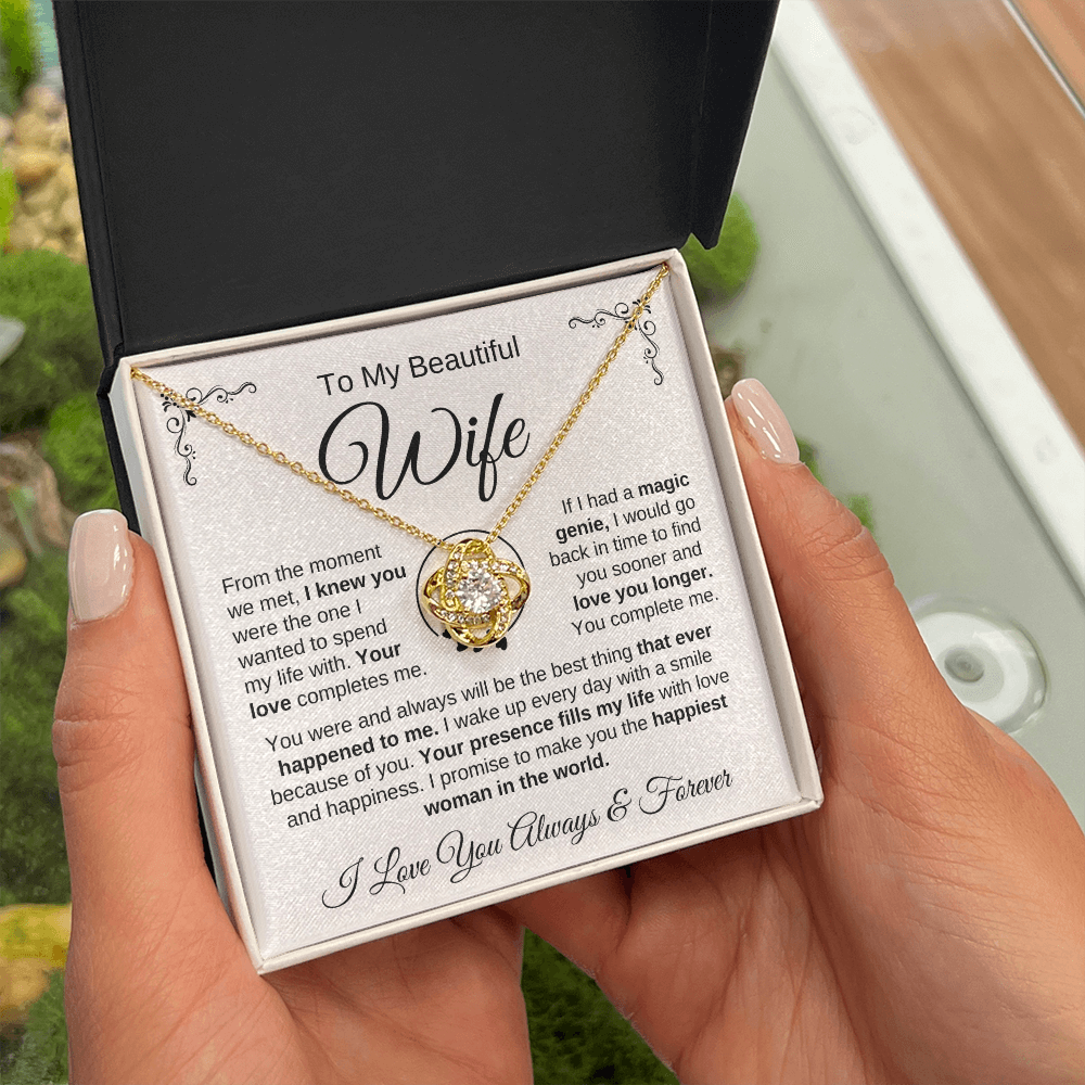 To My Beautiful Wife | You're the Best Thing - Love Knot Necklace