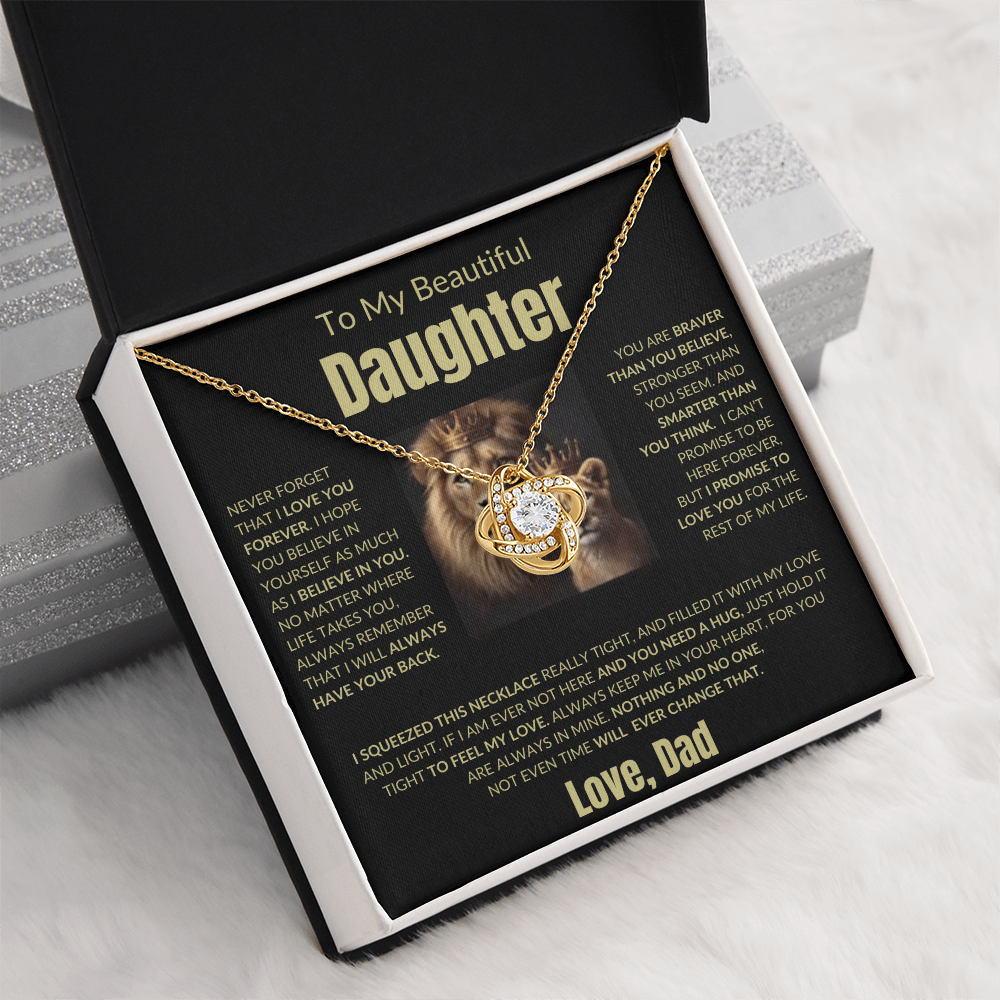 To My Daughter - Love Knot Necklace