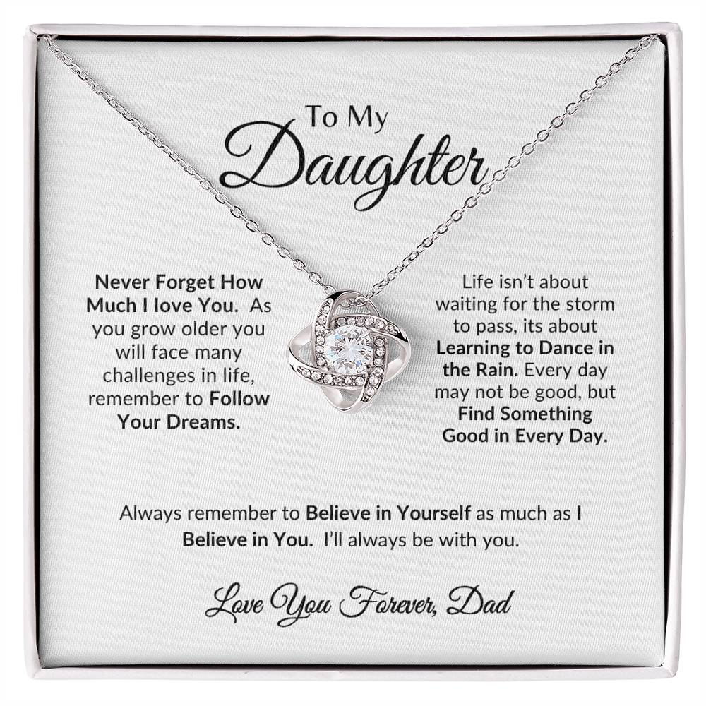 I Love You Forever | Daughter Necklace-Love Knot