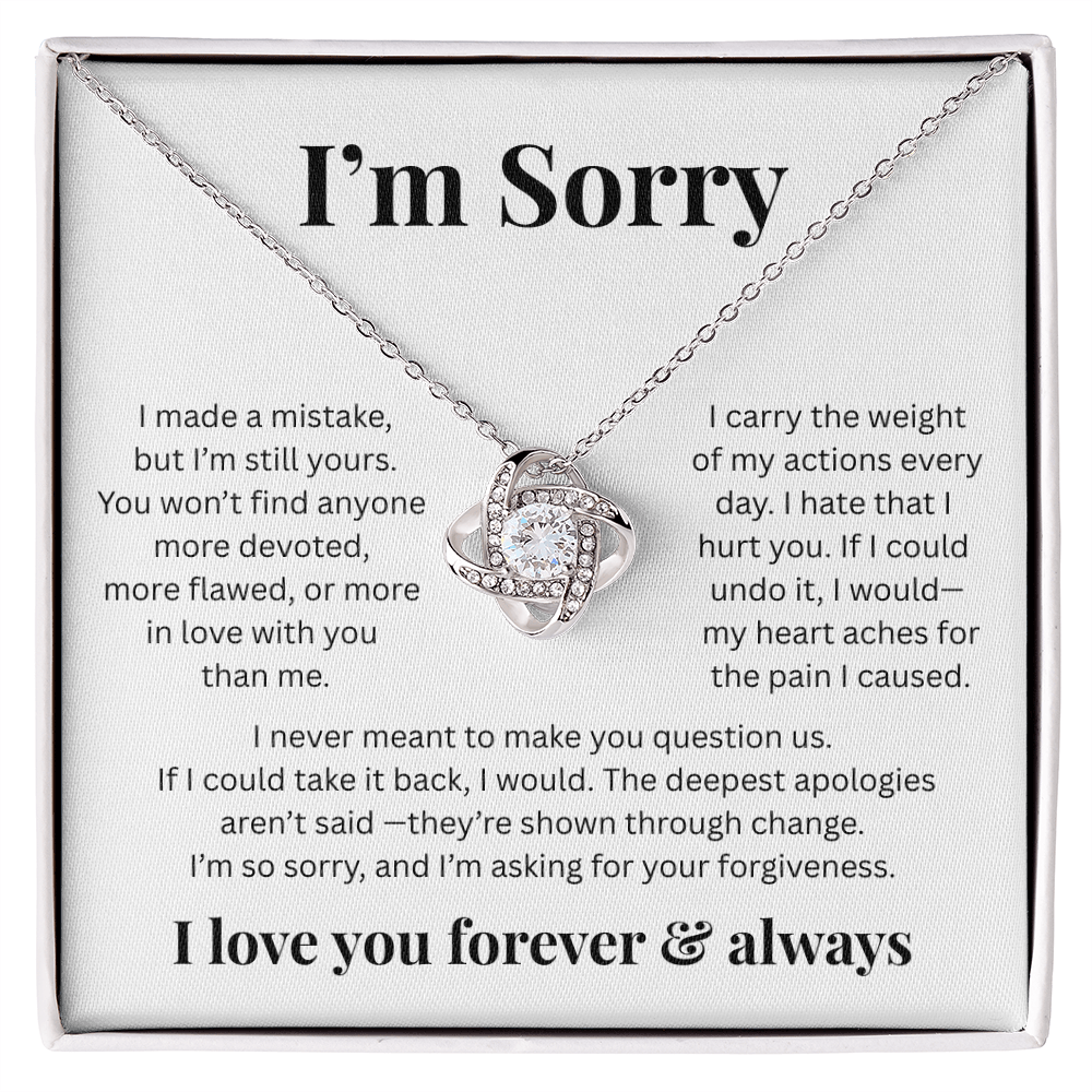 Apologies Love Knot Necklace - Romantic Jewelry Gift for Her