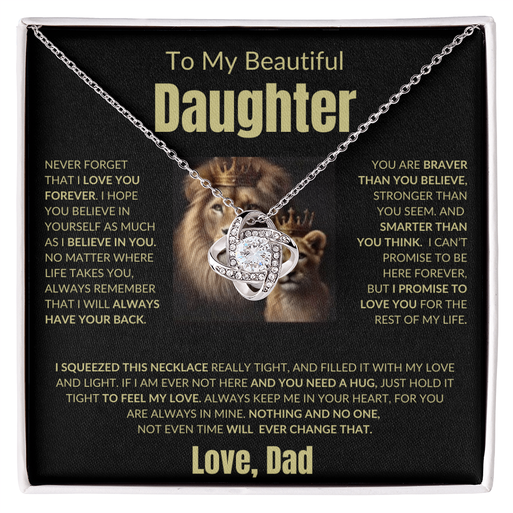 To My Daughter - Love Knot Necklace