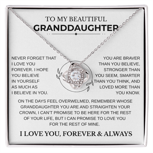 Gift for Granddaughter  - "Never Forget that I Love You"