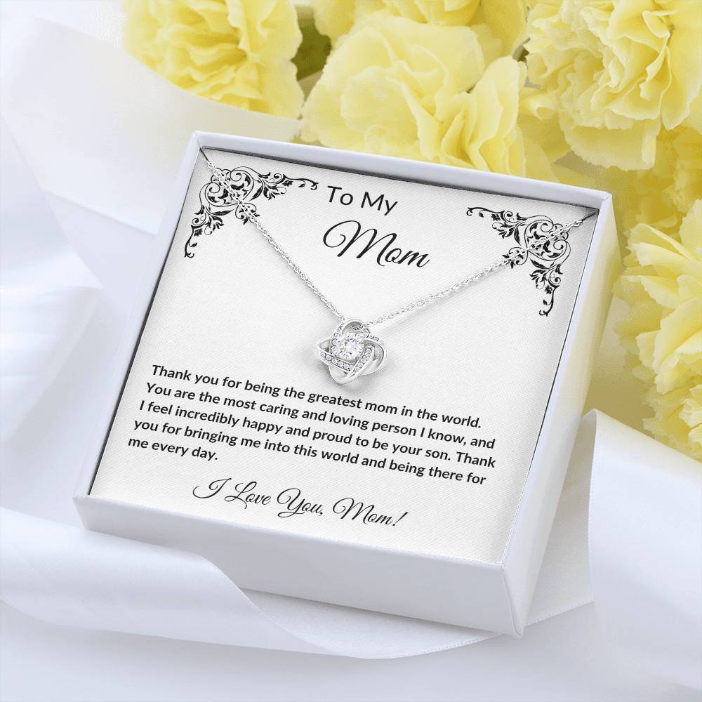 To My Mom | From Your Son | Love Knot Necklace