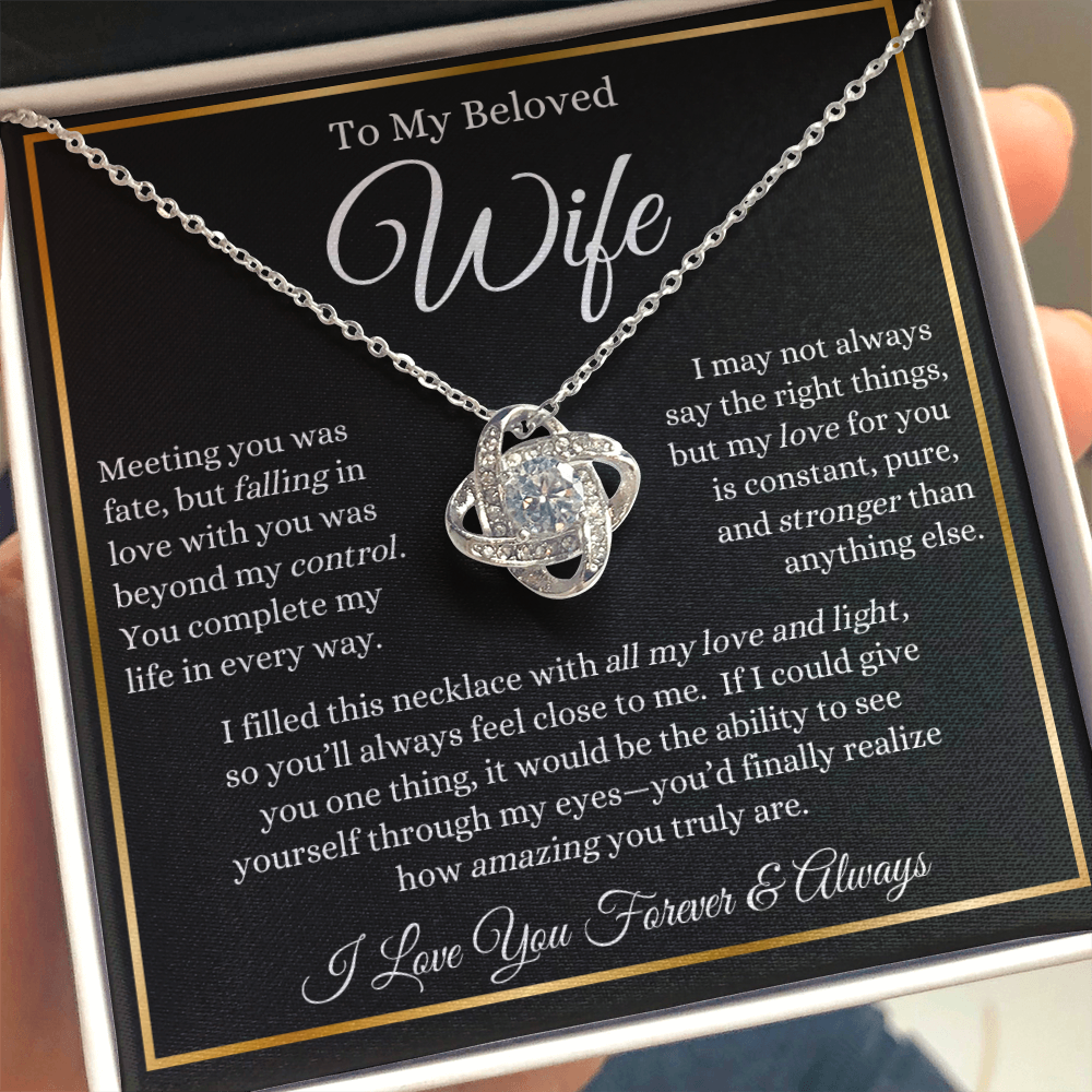 To My Beloved Wife - Love Knot Necklace