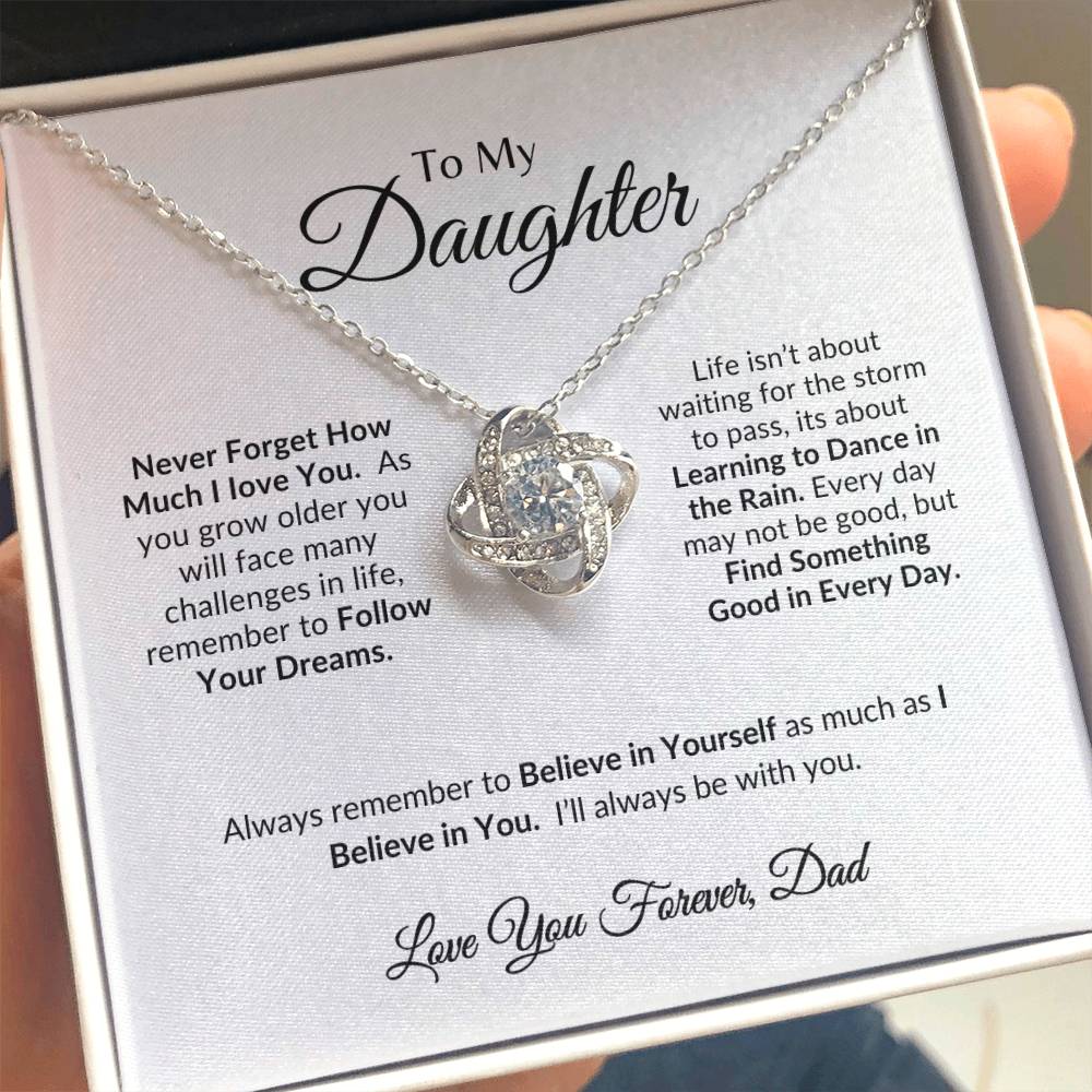 I Love You Forever | Daughter Necklace-Love Knot
