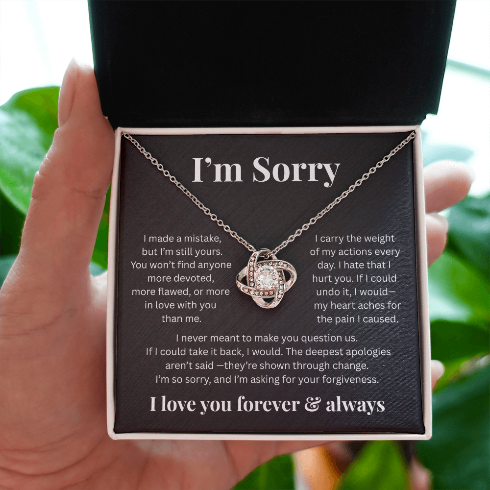 Apologies Love Knot Necklace - Romantic Jewelry Gift for Her B