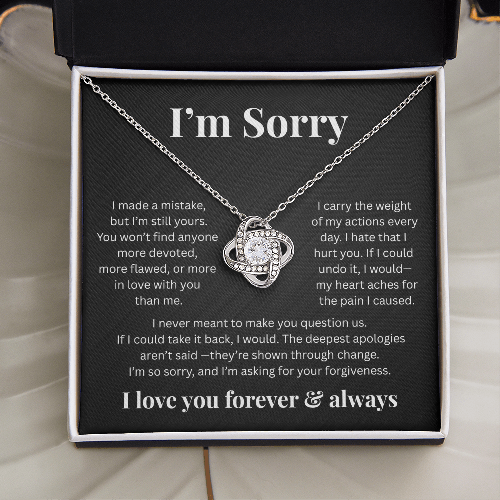Apologies Love Knot Necklace - Romantic Jewelry Gift for Her B