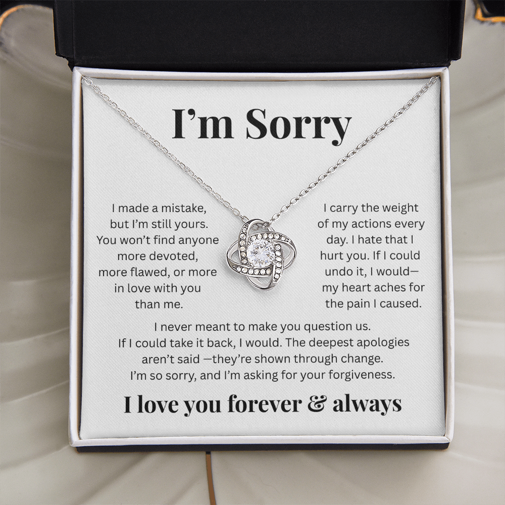 Apologies Love Knot Necklace - Romantic Jewelry Gift for Her