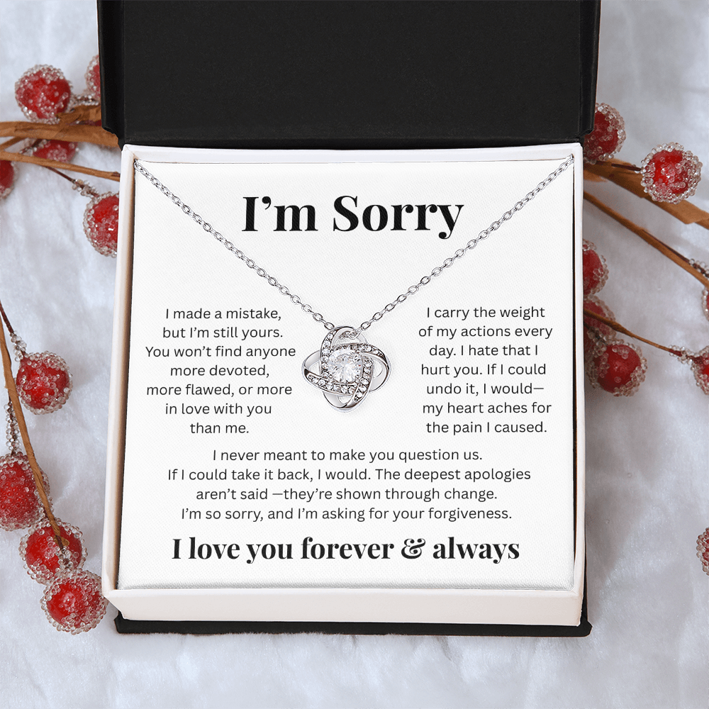 Apologies Love Knot Necklace - Romantic Jewelry Gift for Her