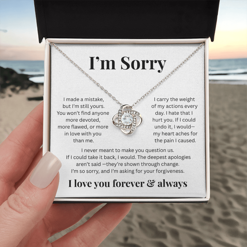 Apologies Love Knot Necklace - Romantic Jewelry Gift for Her