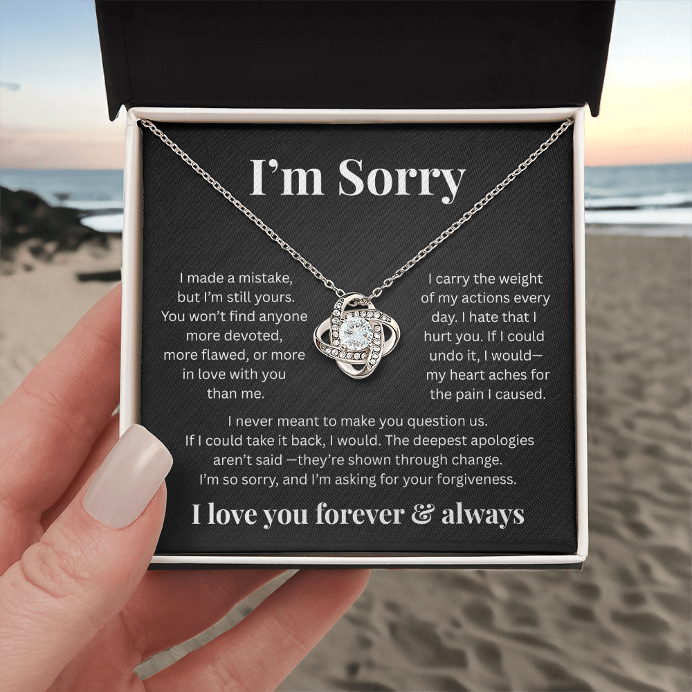 Apologies Love Knot Necklace - Romantic Jewelry Gift for Her B