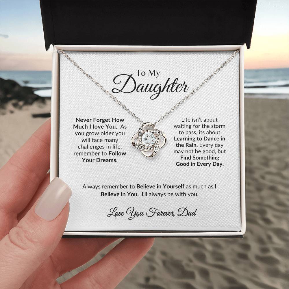 I Love You Forever | Daughter Necklace-Love Knot