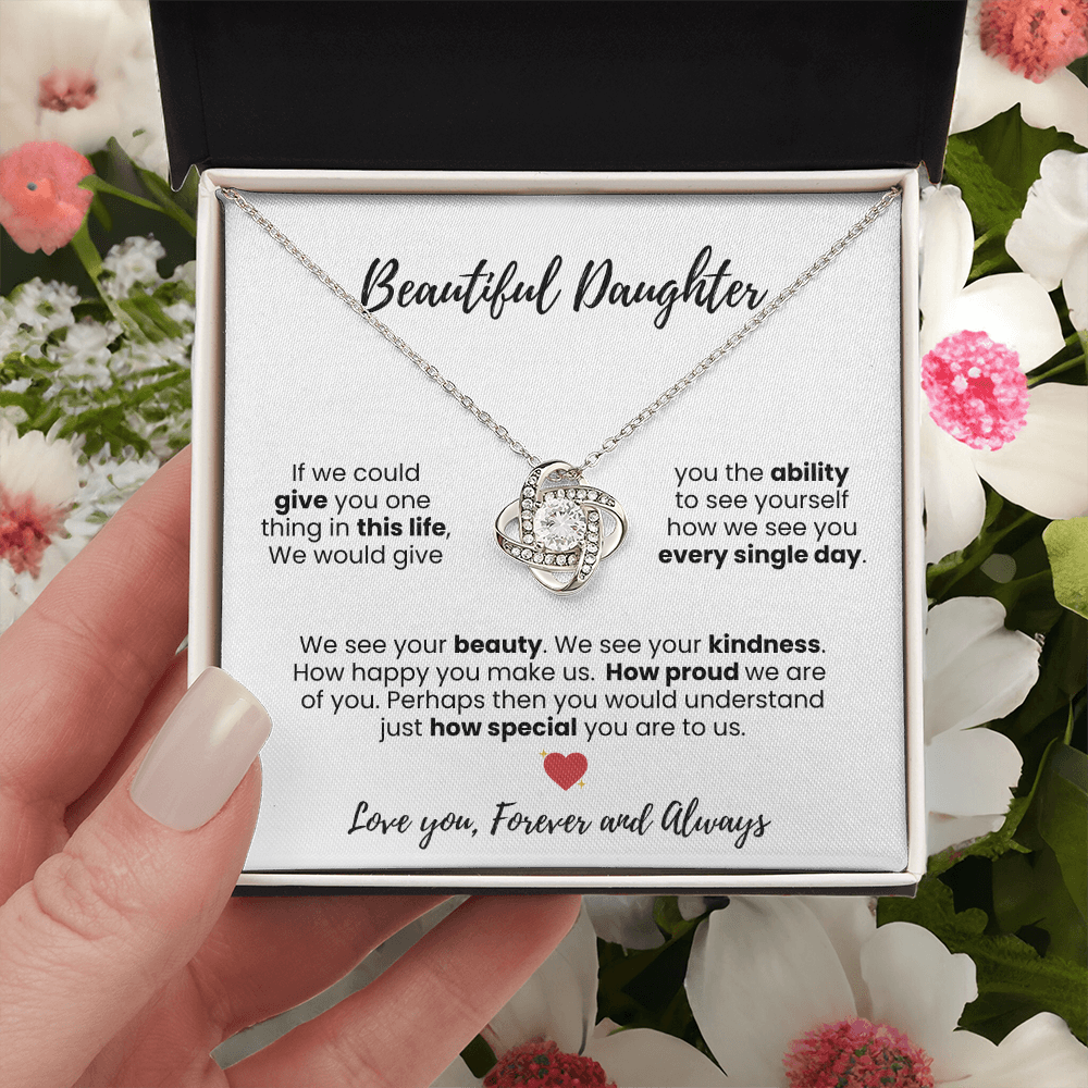 Beautiful Daughter Love Knot Necklace - Symbol of Love and Protection