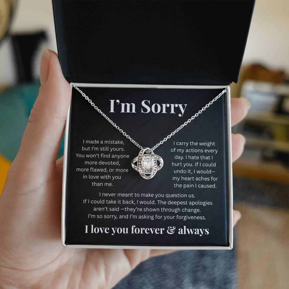 Apologies Love Knot Necklace - Romantic Jewelry Gift for Her B
