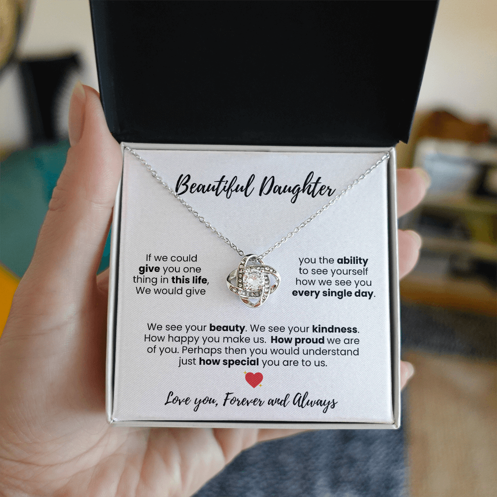 Beautiful Daughter Love Knot Necklace - Symbol of Love and Protection