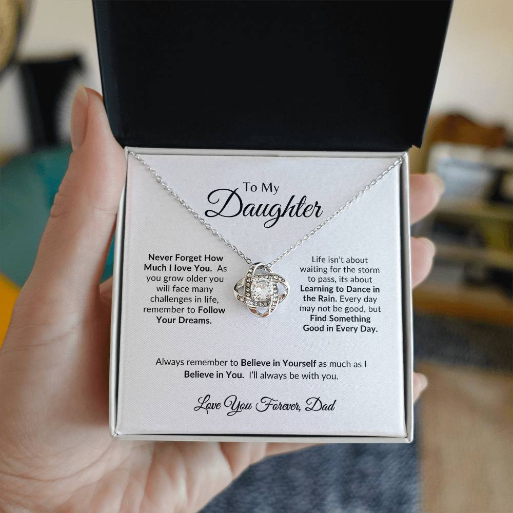 I Love You Forever | Daughter Necklace-Love Knot