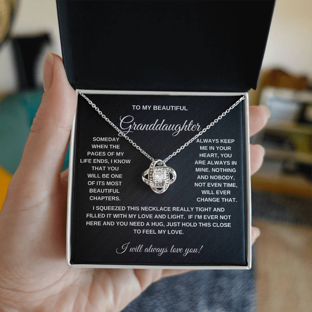 To My Granddaughter | Love Knot Necklace - BW