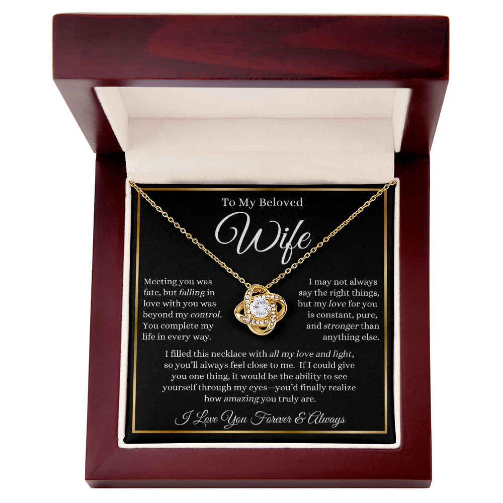 To My Beloved Wife - Love Knot Necklace