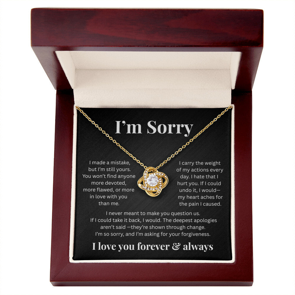 Apologies Love Knot Necklace - Romantic Jewelry Gift for Her B
