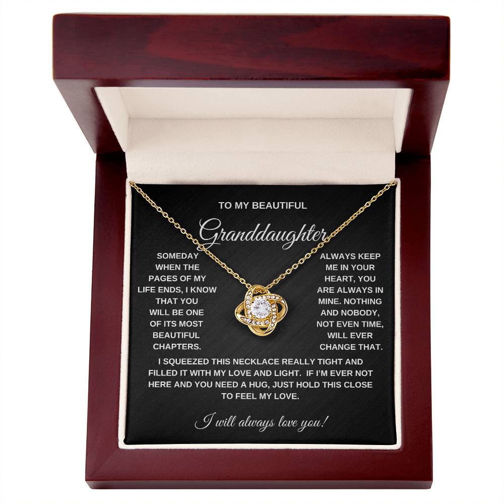 To My Granddaughter | Love Knot Necklace - BW