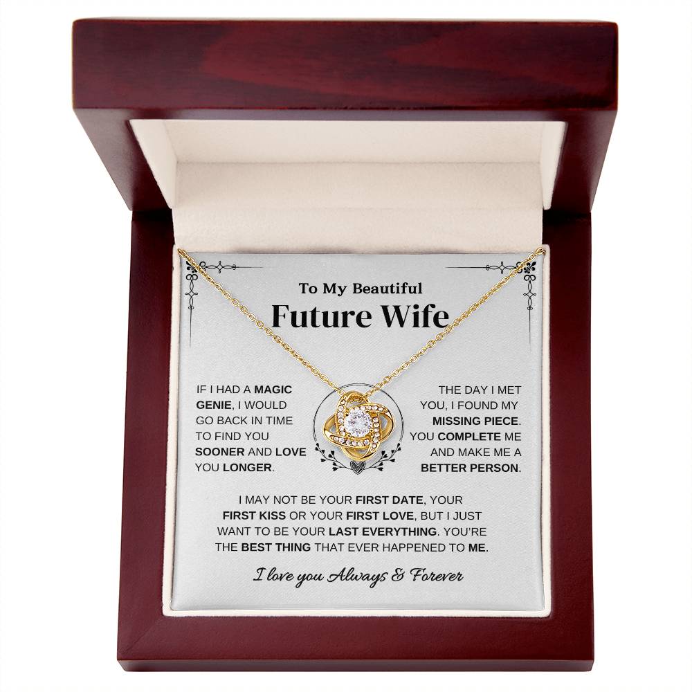 To My Beautiful Future Wife - Love Knot Necklace