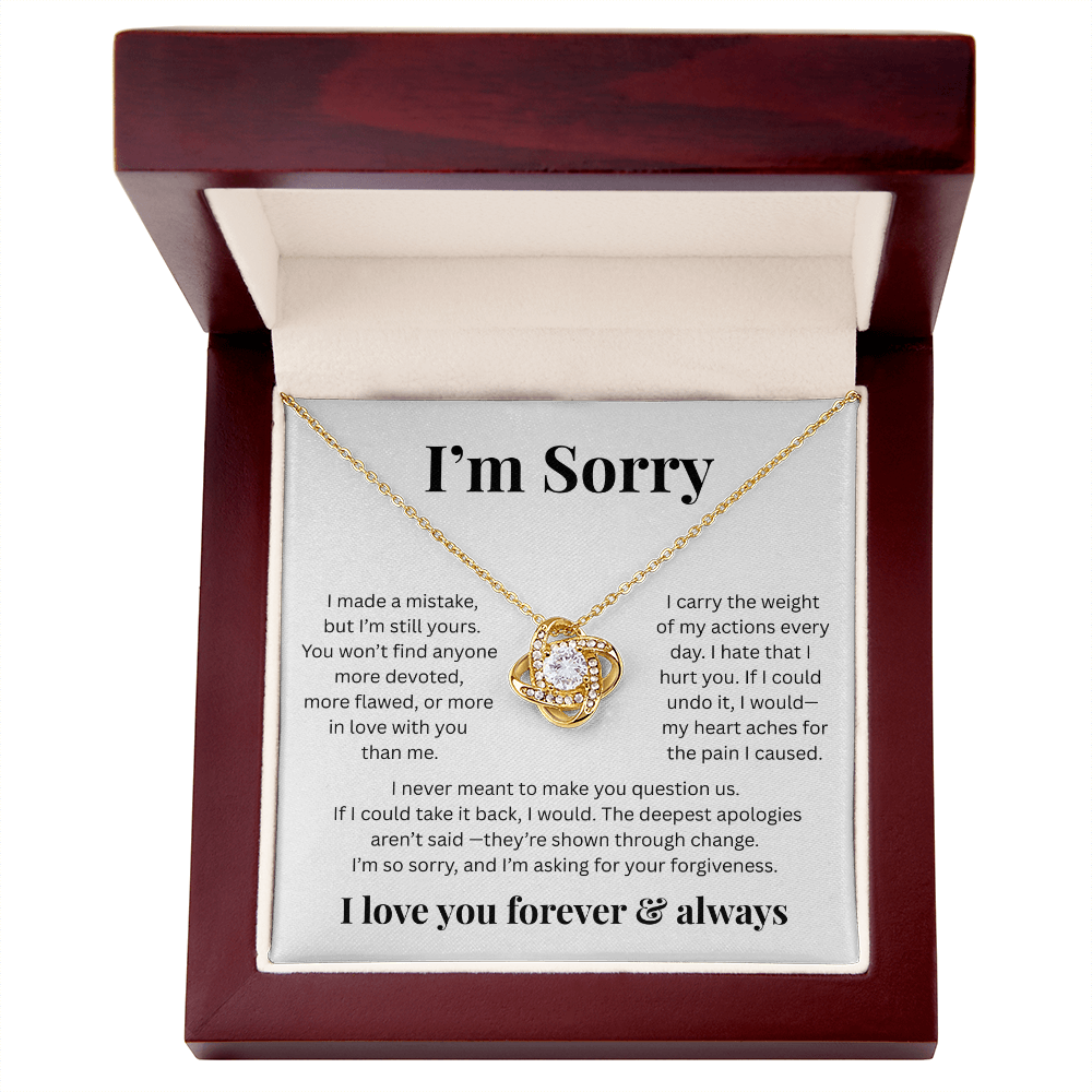Apologies Love Knot Necklace - Romantic Jewelry Gift for Her