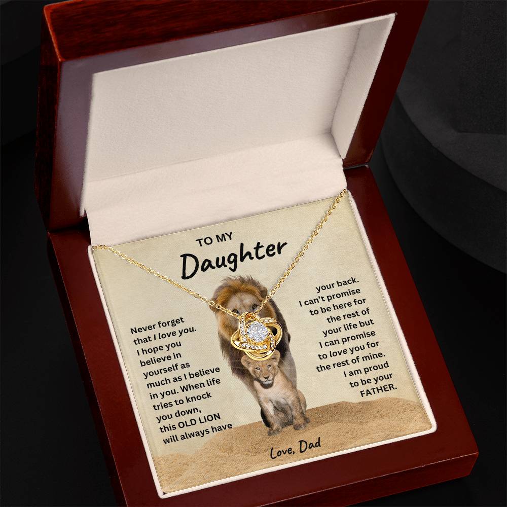 Daughter - I Will Always Have Your Back - Love Knot Necklace