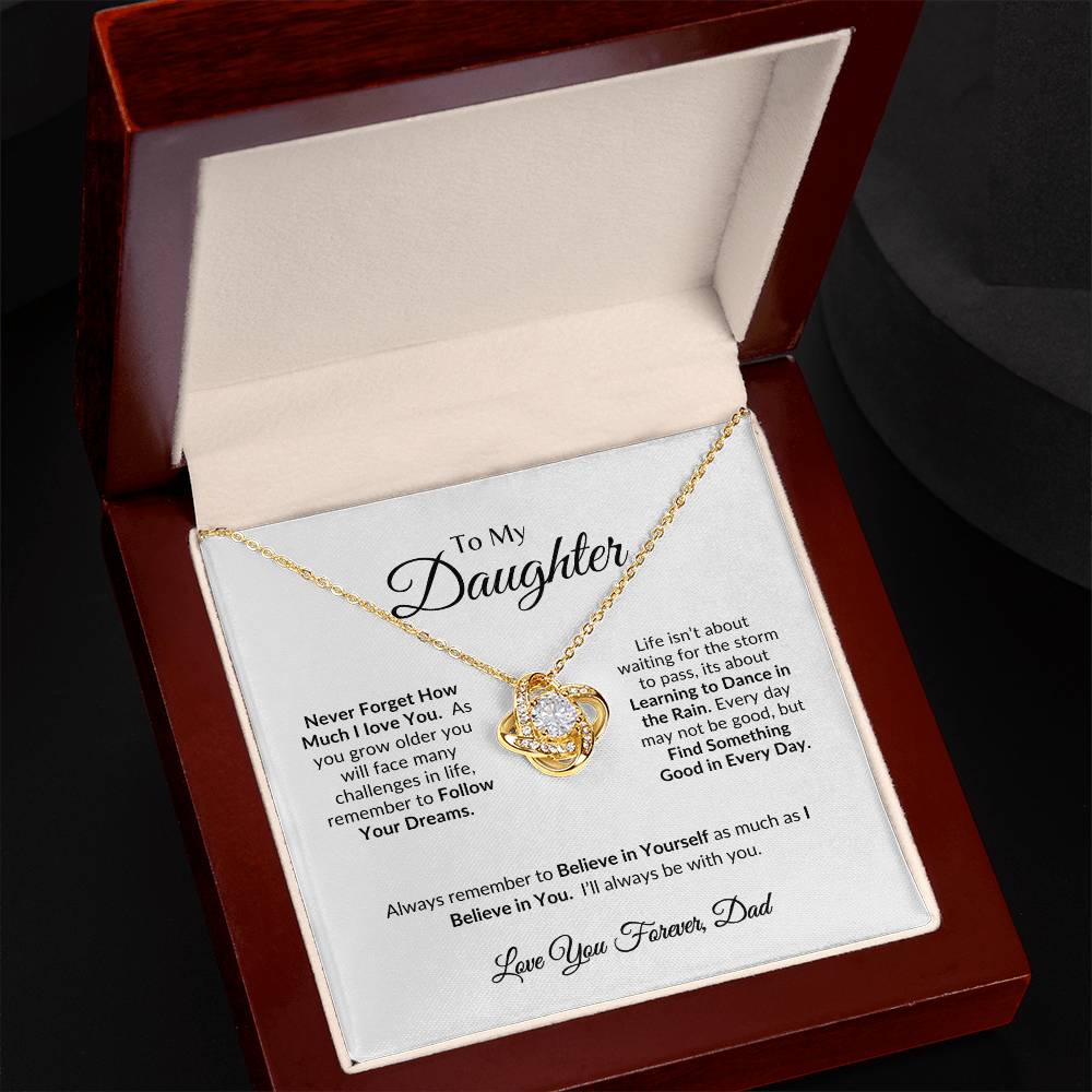 I Love You Forever | Daughter Necklace-Love Knot