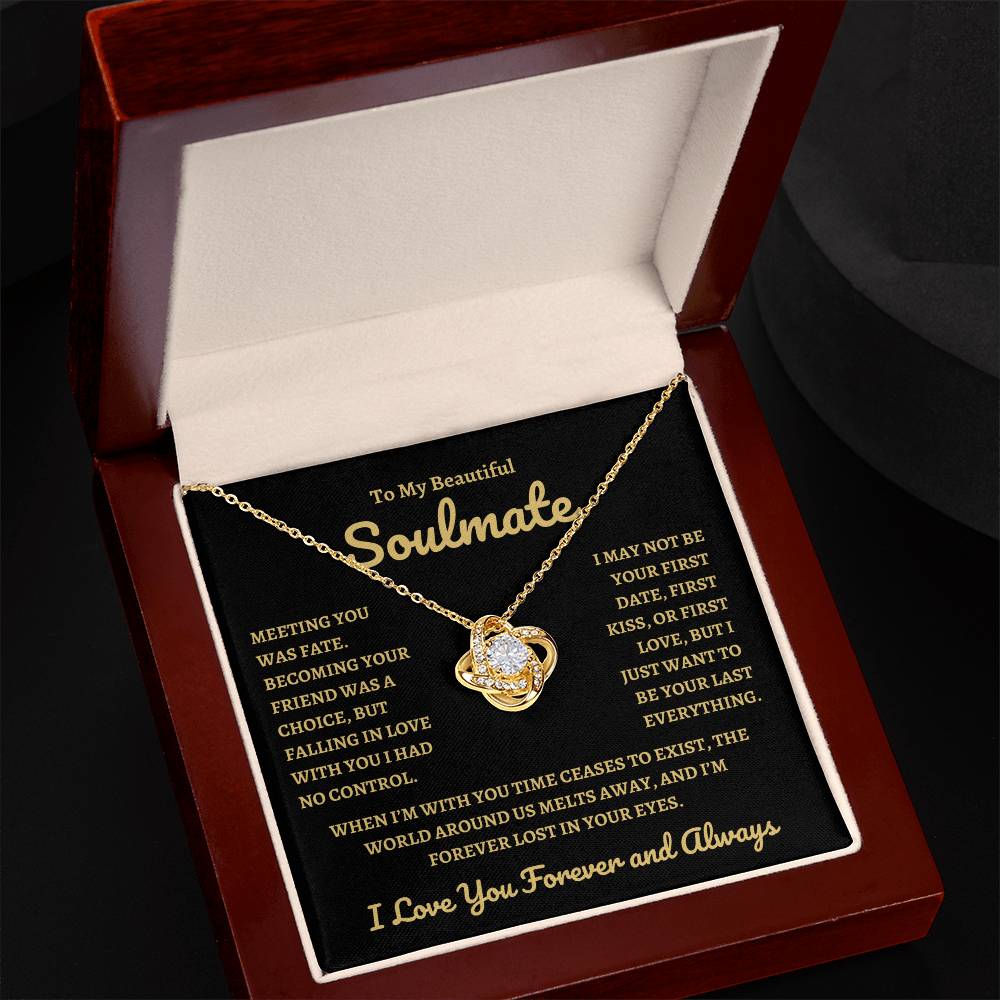 To My Beautiful Soulmate | Time Ceases to Exist - Love Knot Necklace
