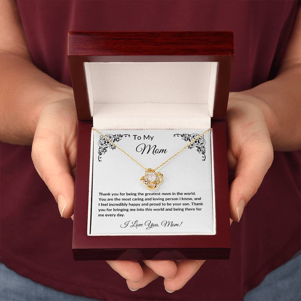 To My Mom | From Your Son | Love Knot Necklace