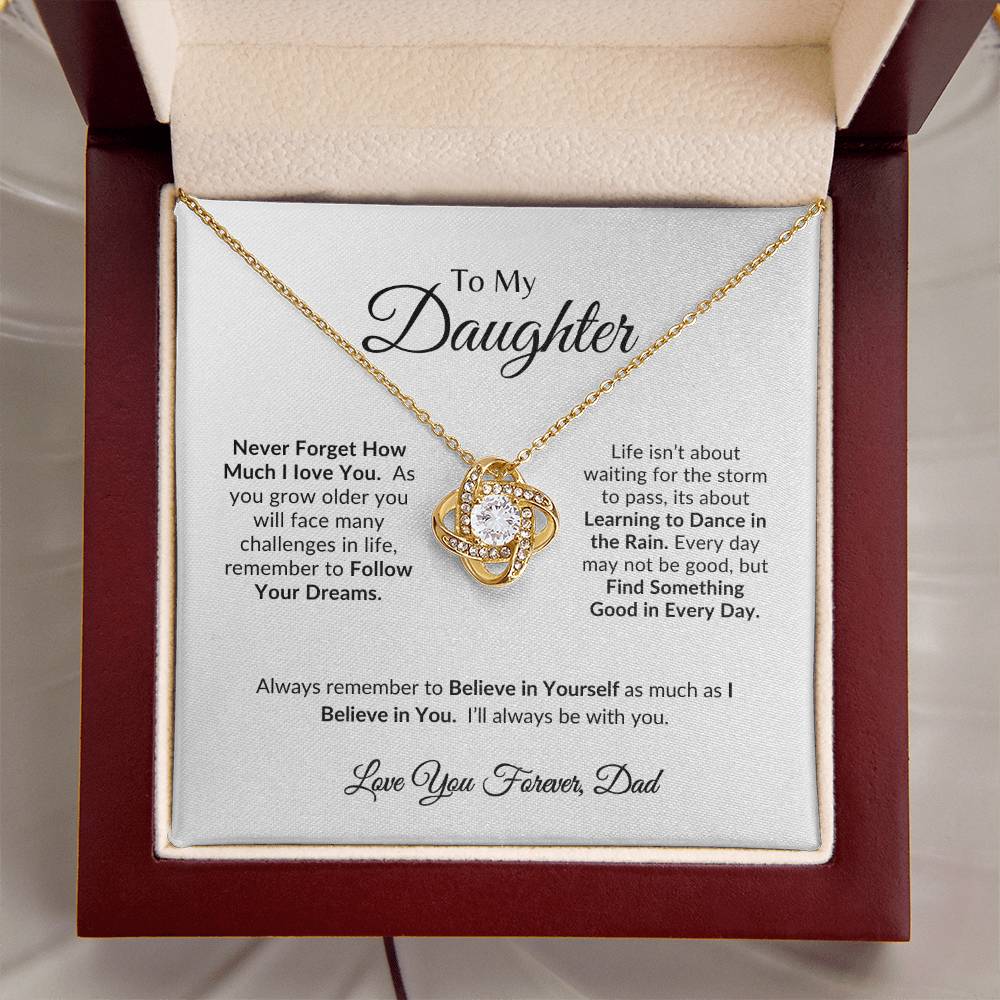 I Love You Forever | Daughter Necklace-Love Knot