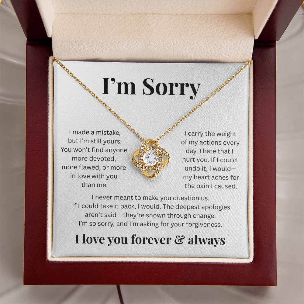 Apologies Love Knot Necklace - Romantic Jewelry Gift for Her