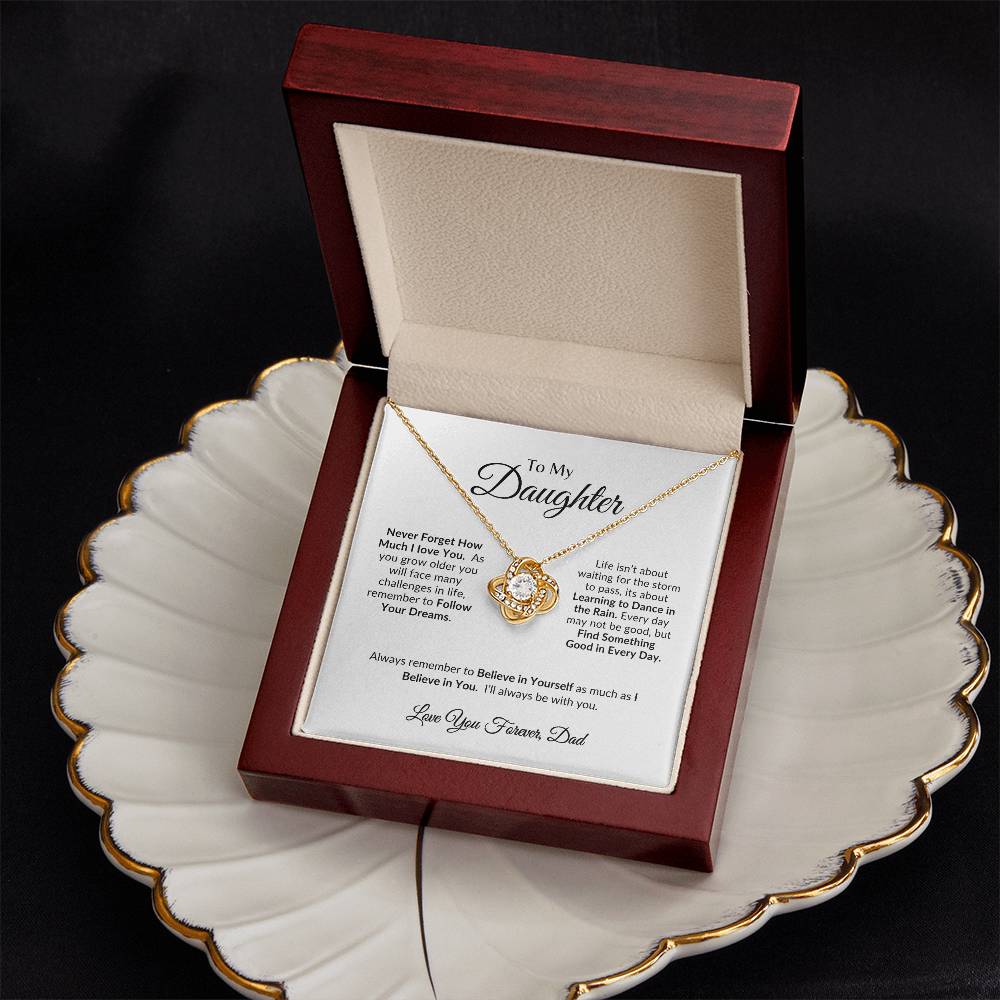 I Love You Forever | Daughter Necklace-Love Knot