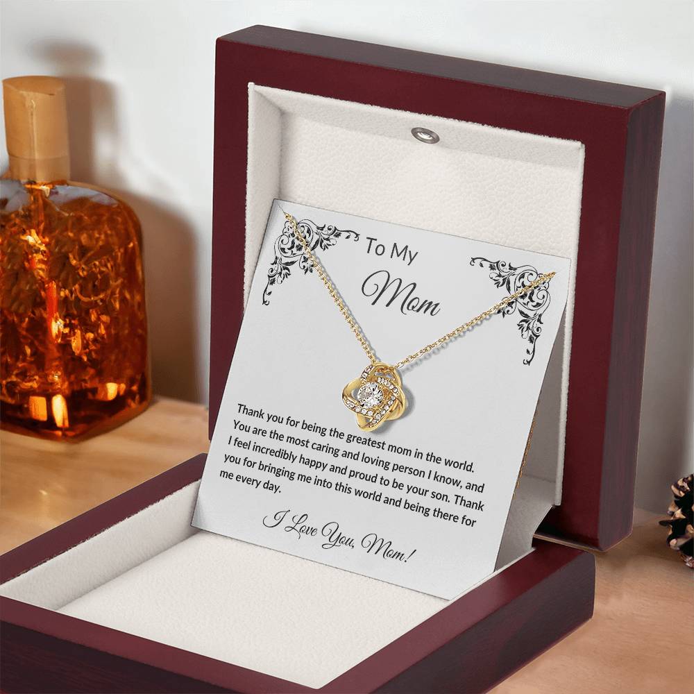 To My Mom | From Your Son | Love Knot Necklace