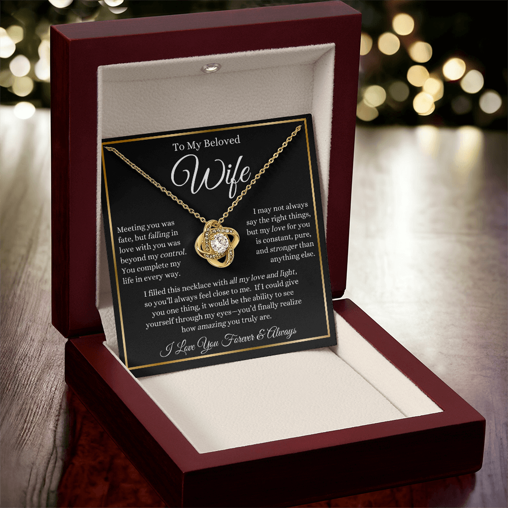 To My Beloved Wife - Love Knot Necklace