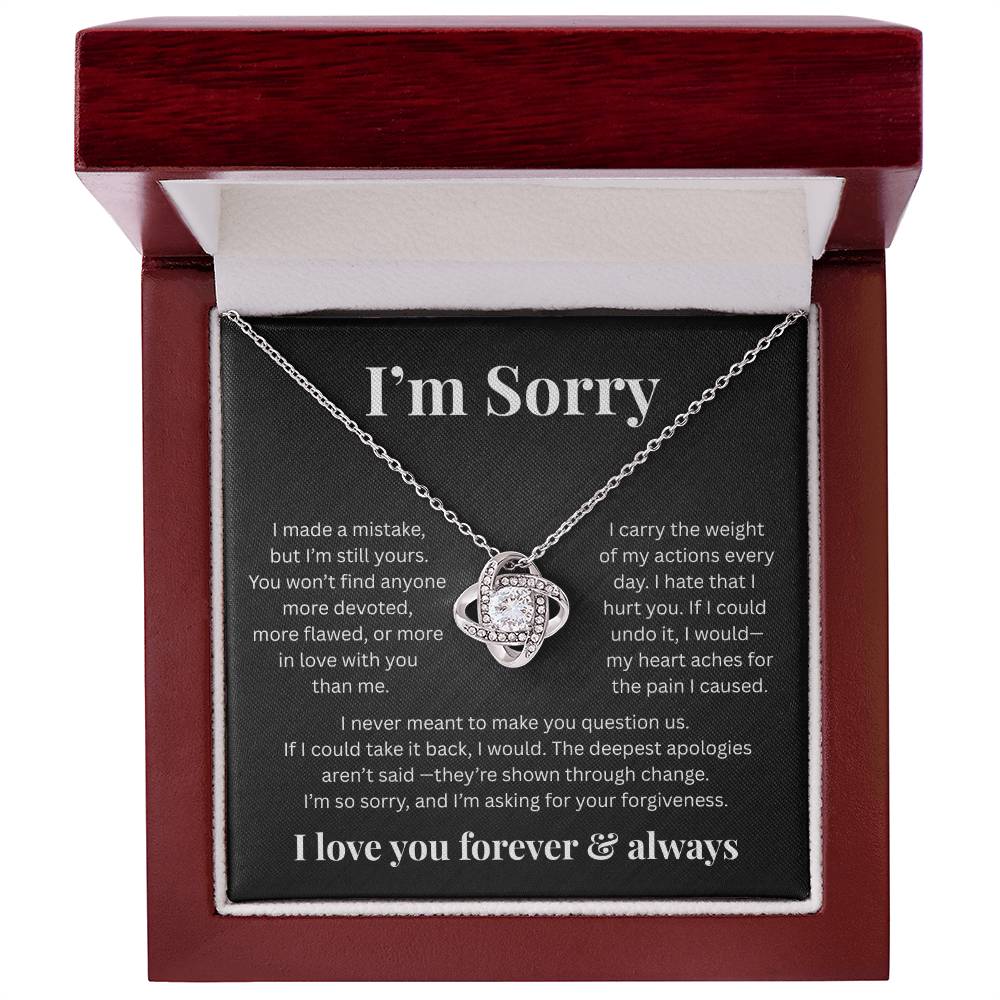 Apologies Love Knot Necklace - Romantic Jewelry Gift for Her B