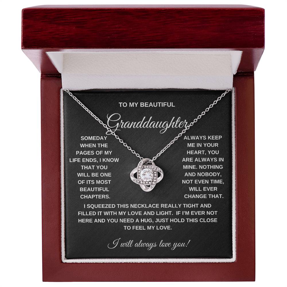 To My Granddaughter | Love Knot Necklace - BW