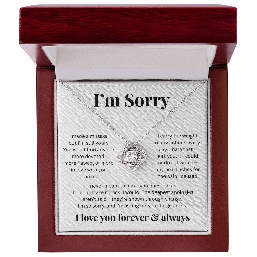 Apologies Love Knot Necklace - Romantic Jewelry Gift for Her