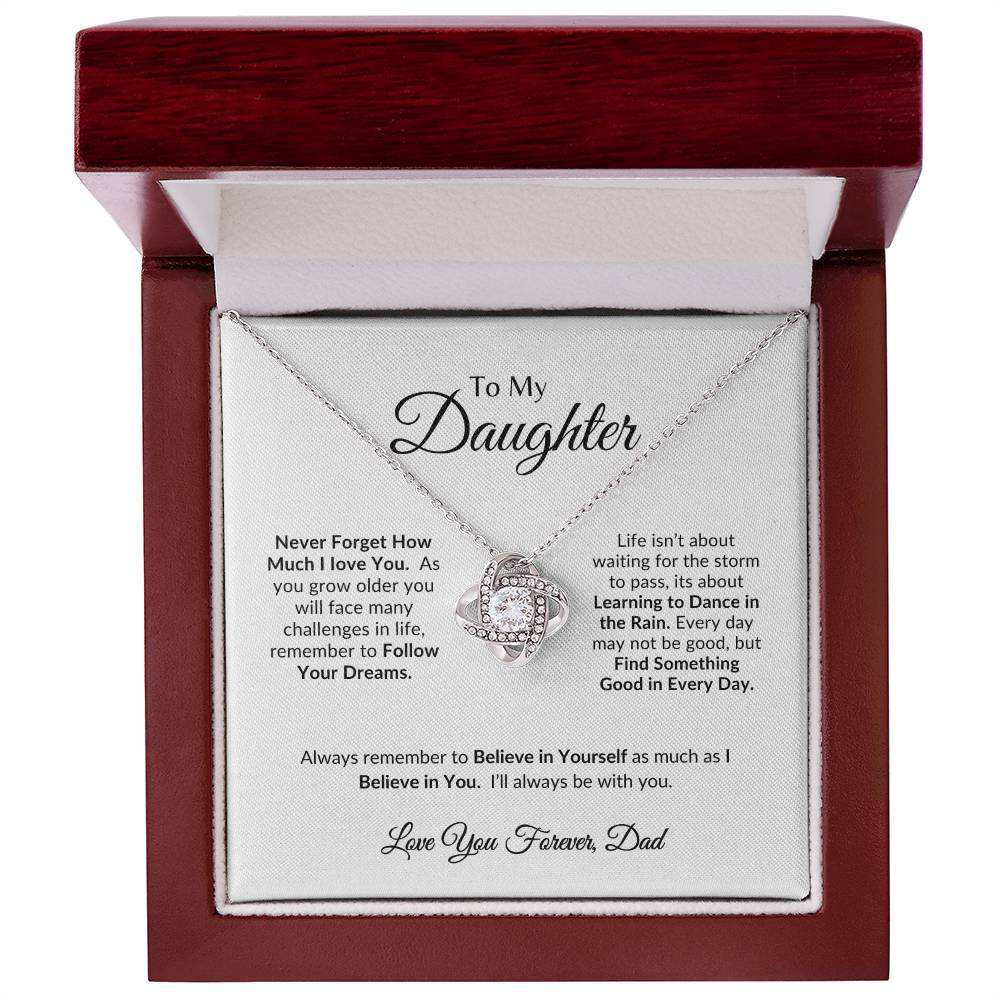 I Love You Forever | Daughter Necklace-Love Knot