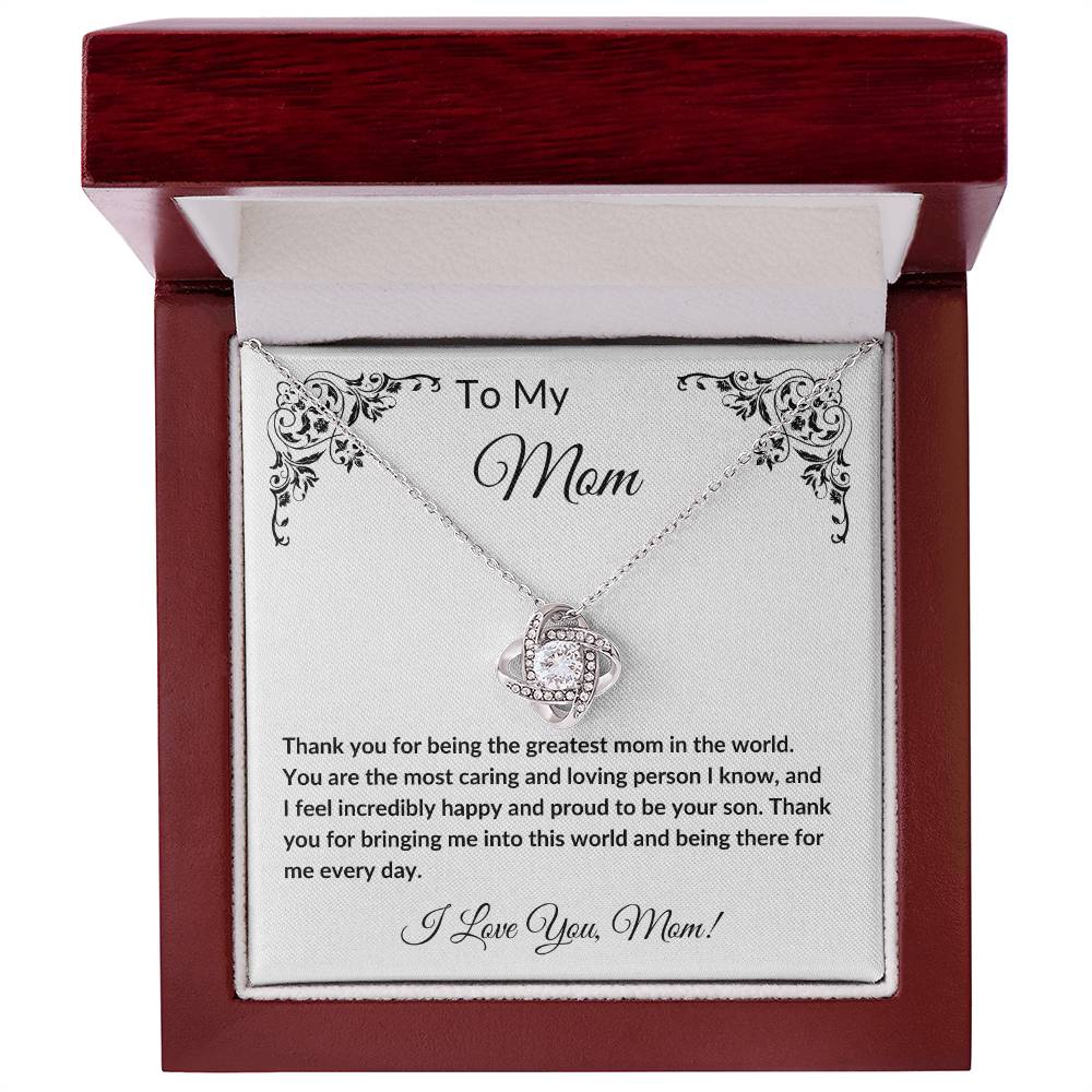 To My Mom | From Your Son | Love Knot Necklace