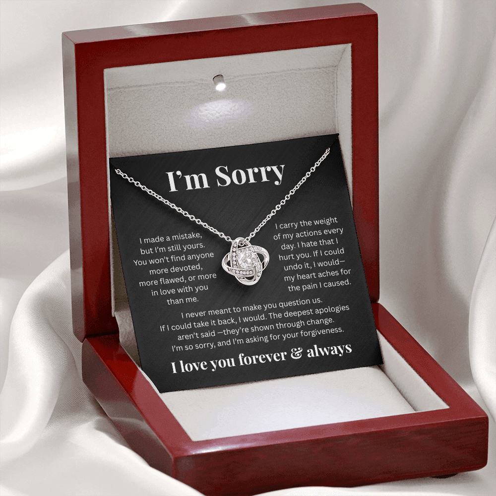 Apologies Love Knot Necklace - Romantic Jewelry Gift for Her B