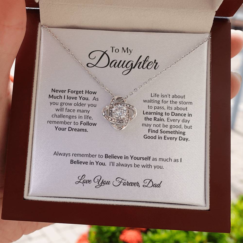 I Love You Forever | Daughter Necklace-Love Knot