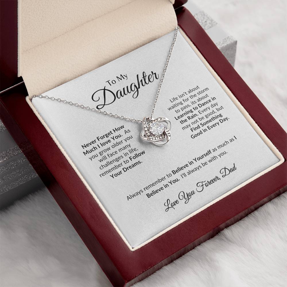 I Love You Forever | Daughter Necklace-Love Knot